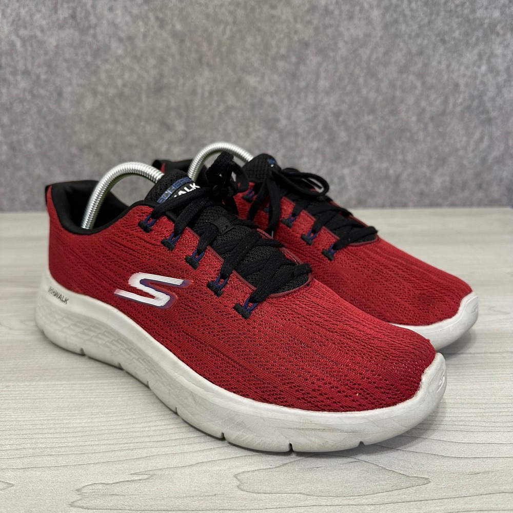 Skechers Go Walk Flex Quota Mens 9.5 Red Athletic Walking Shoes Air Cooled
